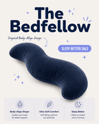The Bedfellow body pillow in navy, original body-align design