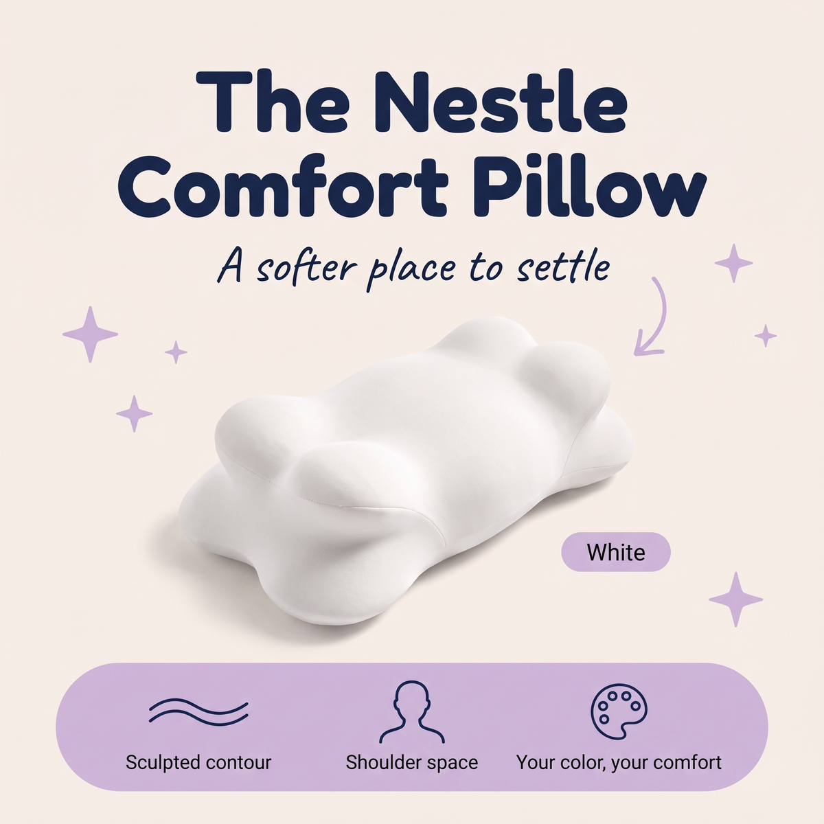 Nestle Comfort Pillow — white